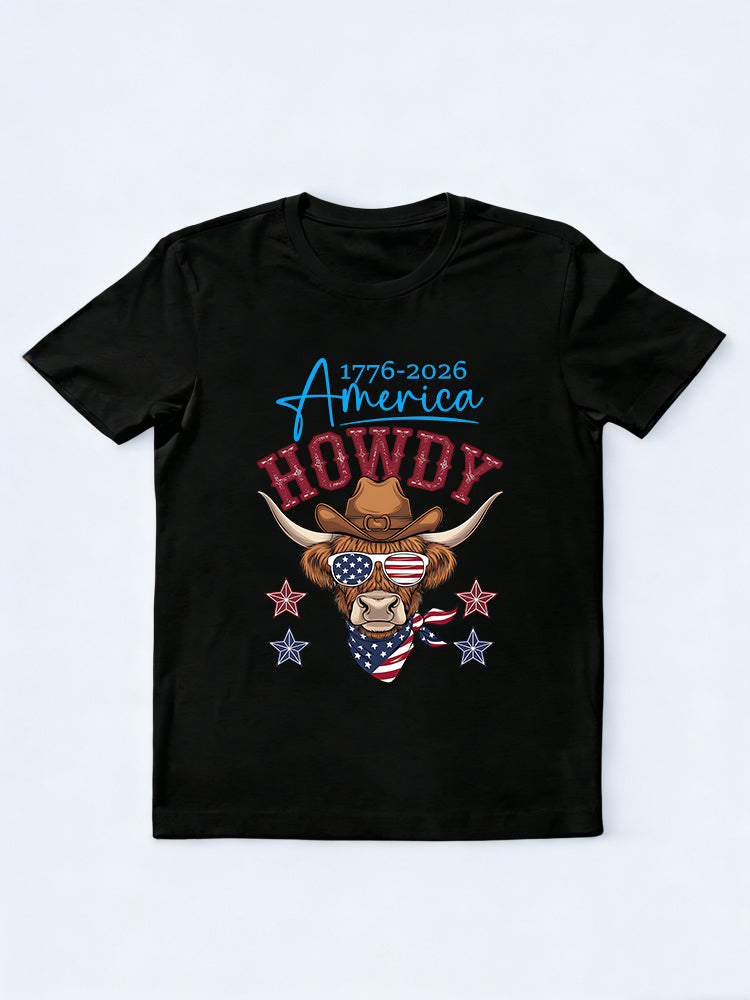 1776~2026 America Howdy Cowboy 4th of July T-shirt