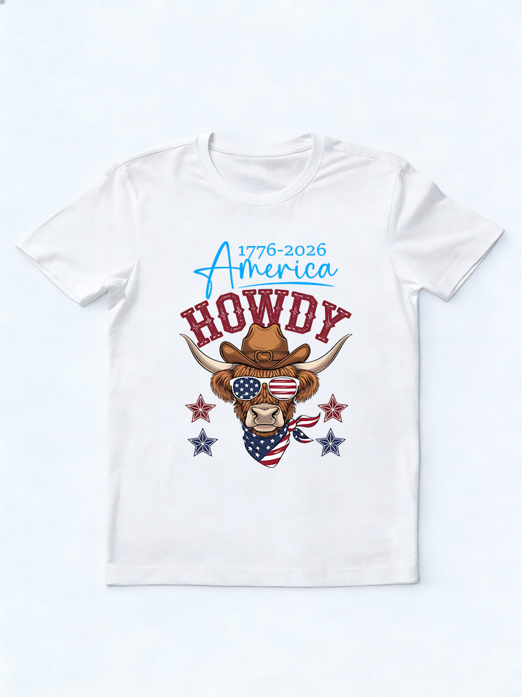 1776~2026 America Howdy Cowboy 4th of July T-shirt