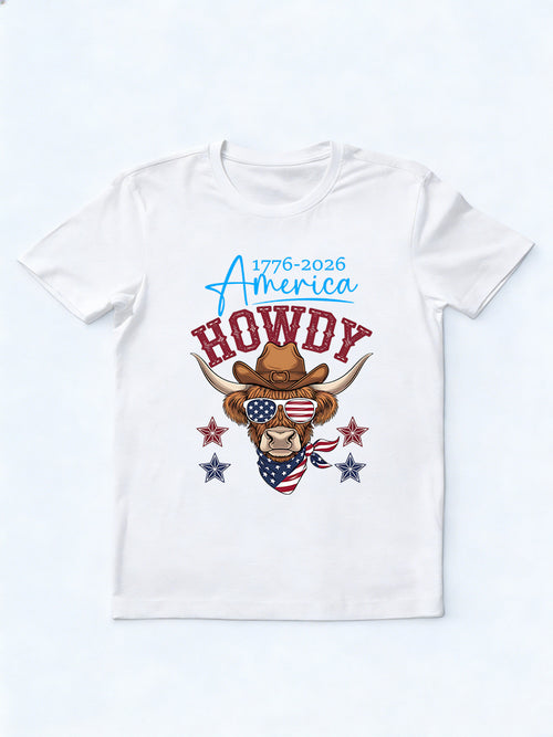 1776~2026 America Howdy Cowboy 4th of July T-shirt