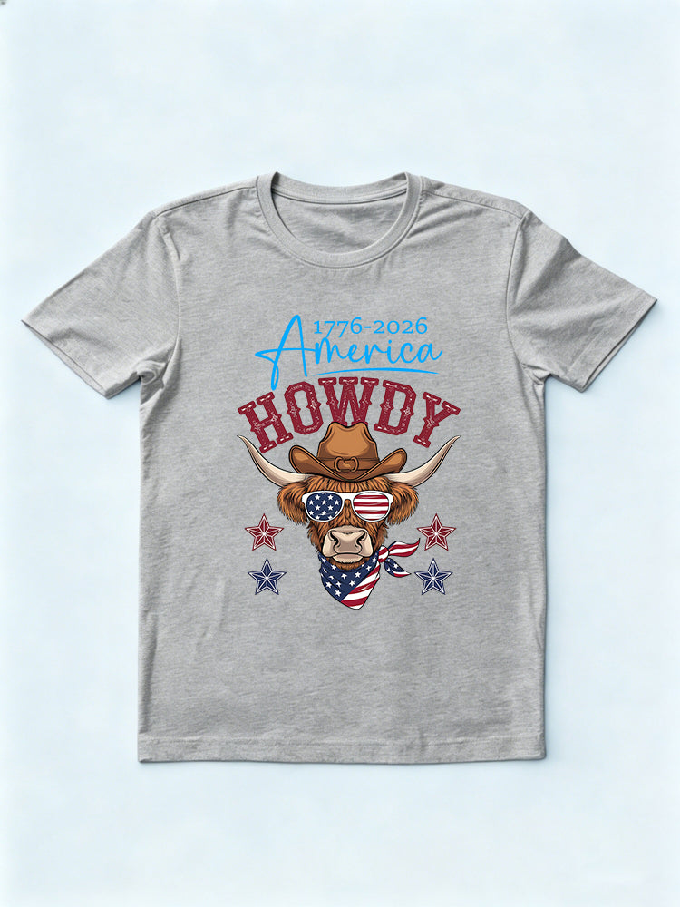 1776~2026 America Howdy Cowboy 4th of July T-shirt