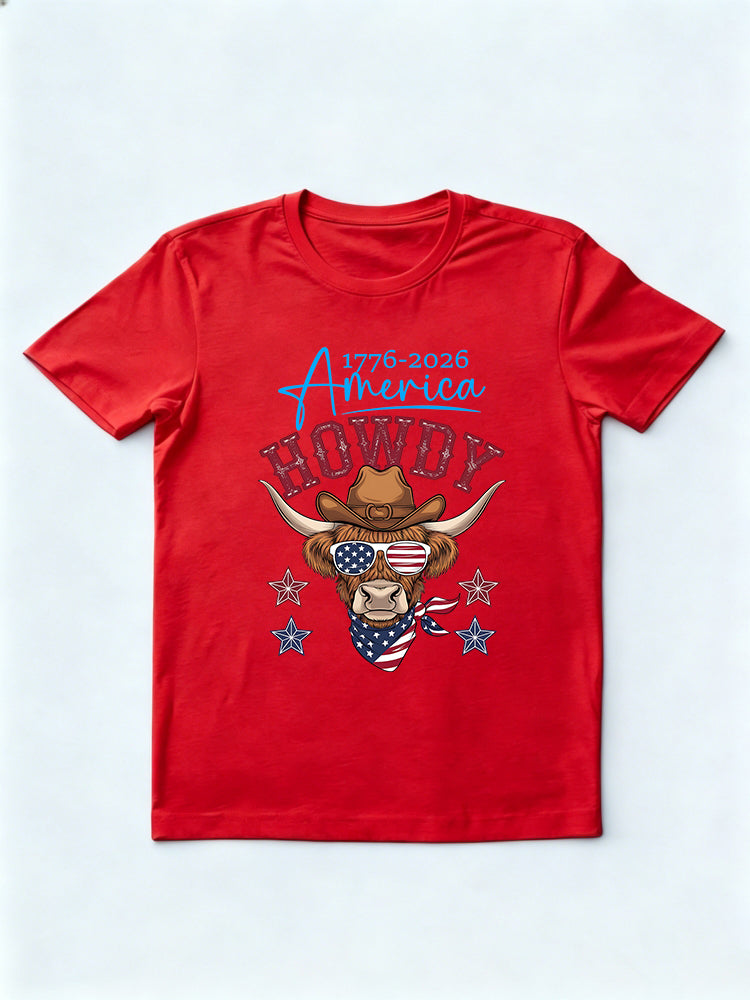 1776~2026 America Howdy Cowboy 4th of July T-shirt