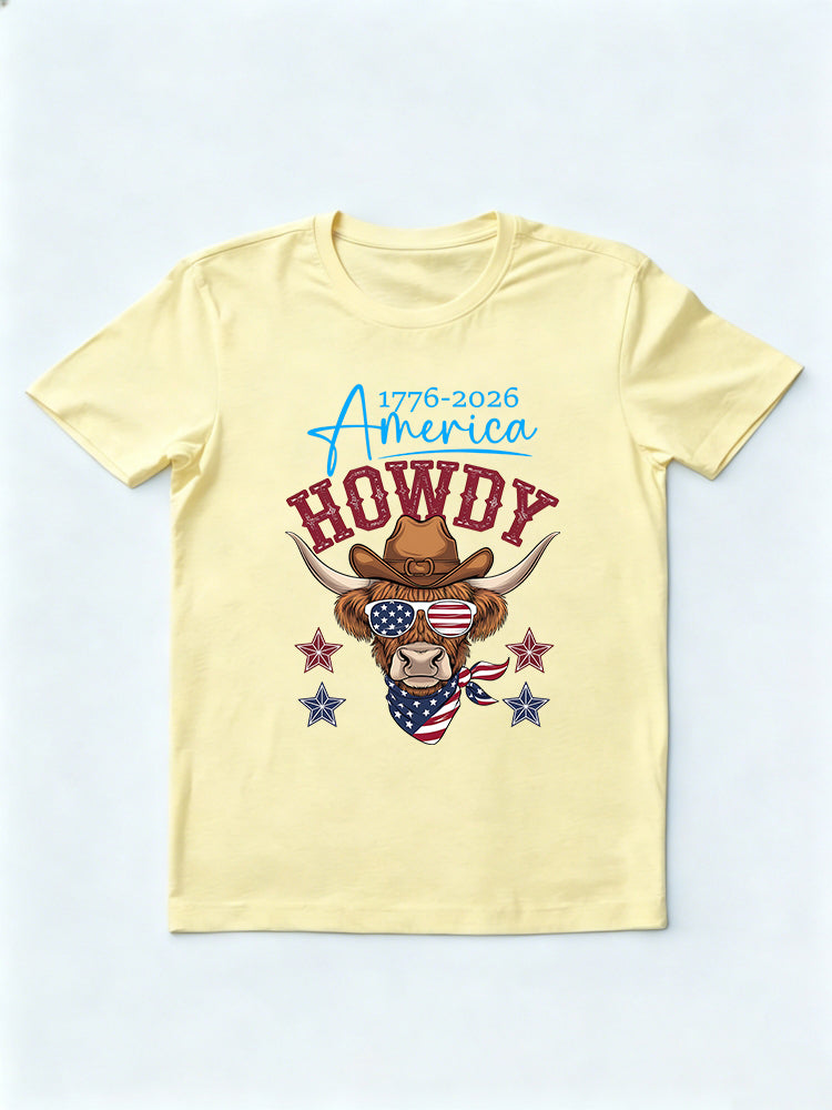 1776~2026 America Howdy Cowboy 4th of July T-shirt