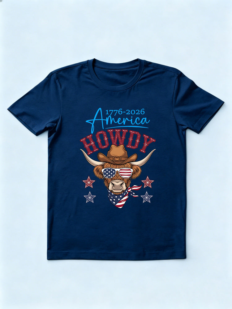 1776~2026 America Howdy Cowboy 4th of July T-shirt