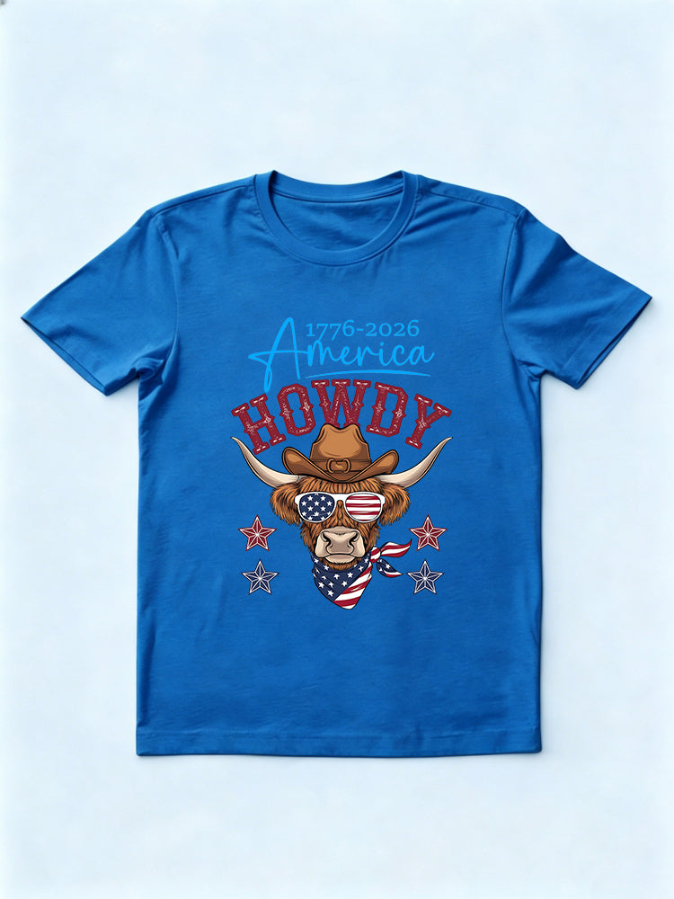 1776~2026 America Howdy Cowboy 4th of July T-shirt