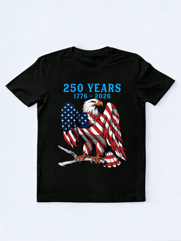 1776~2026 Patrictic Eagle 250 Years 4th of July T-shirt