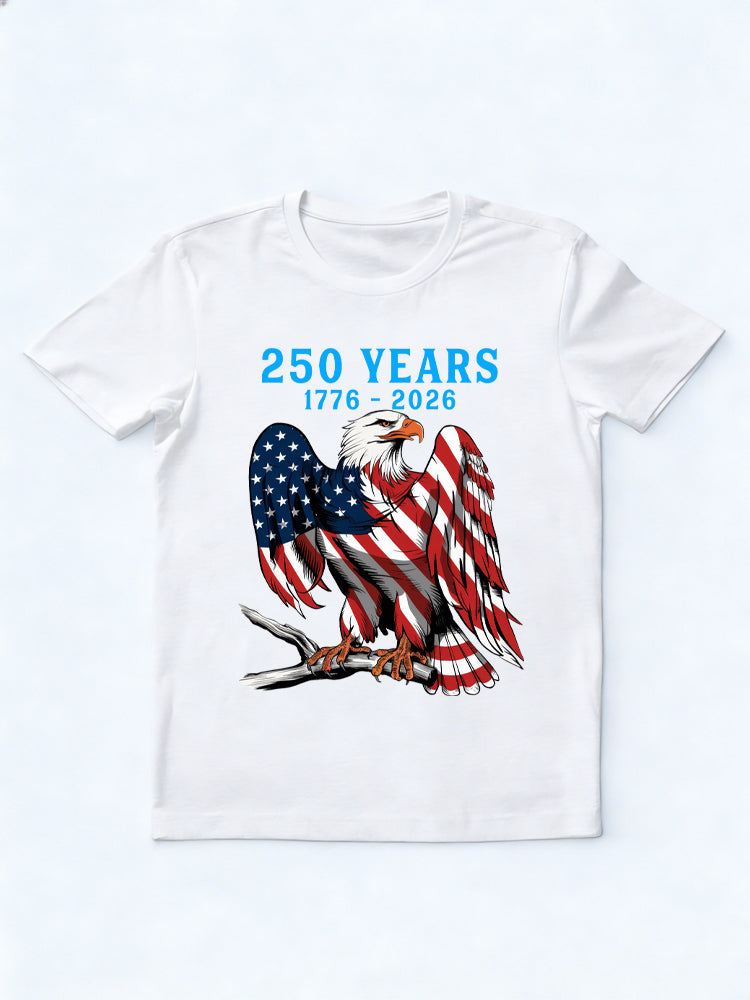 1776~2026 Patrictic Eagle 250 Years 4th of July T-shirt