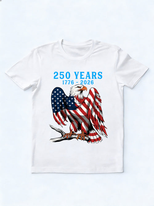 1776~2026 Patrictic Eagle 250 Years 4th of July T-shirt