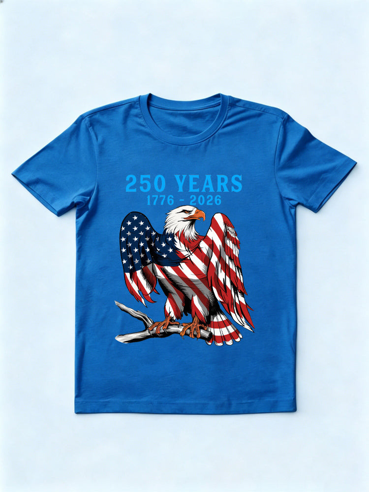 1776~2026 Patrictic Eagle 250 Years 4th of July T-shirt