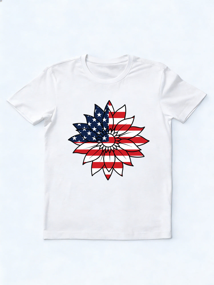 1776~2026 Patrictic Sunflower 250 Years 4th of July T-shirt