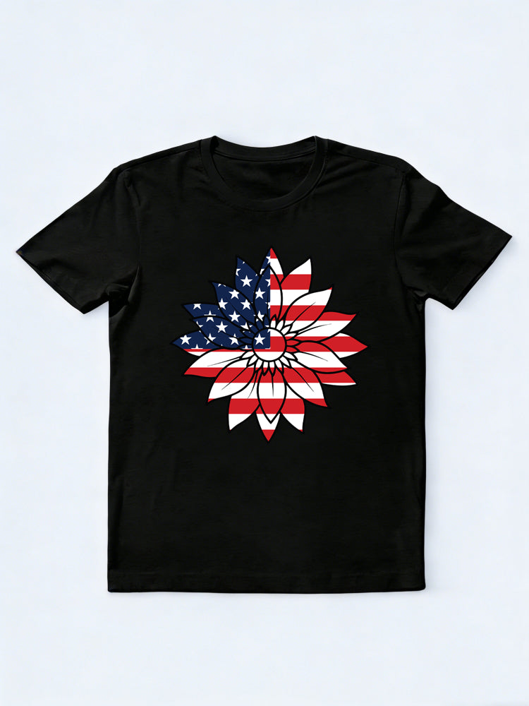 1776~2026 Patrictic Sunflower 250 Years 4th of July T-shirt