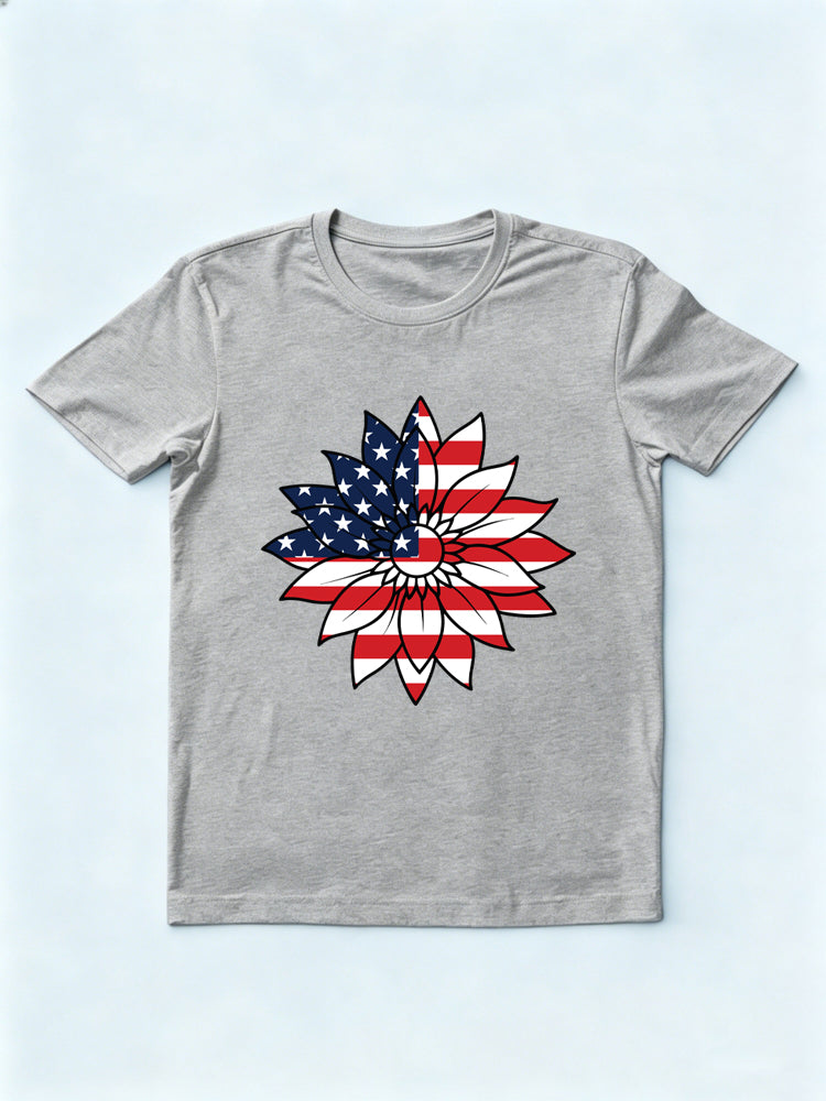 1776~2026 Patrictic Sunflower 250 Years 4th of July T-shirt