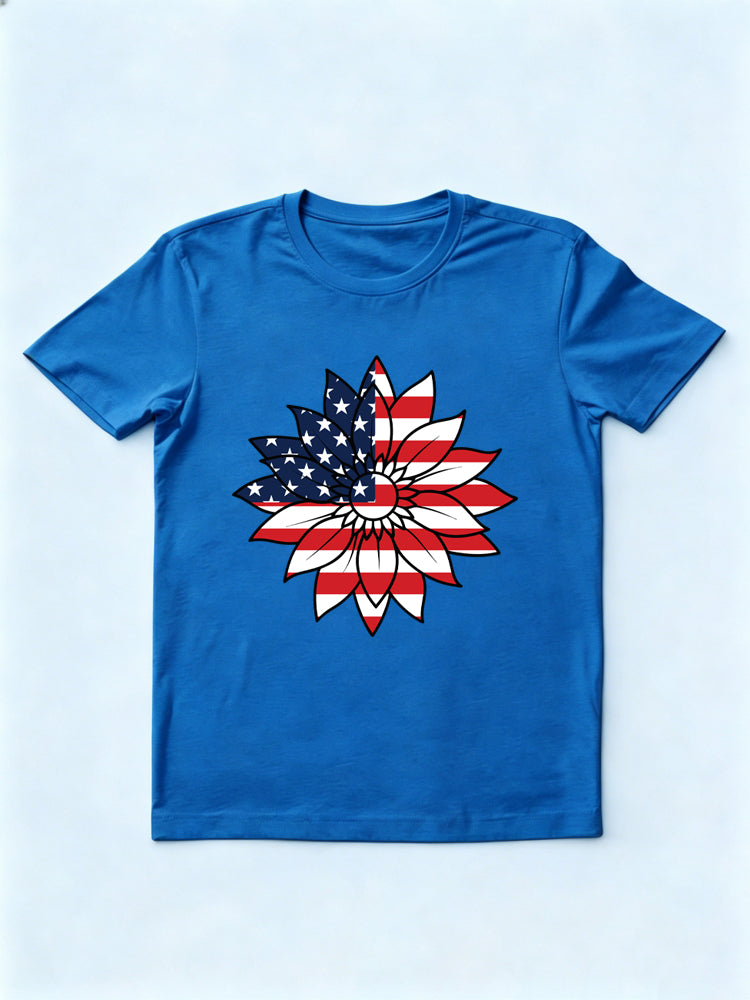 1776~2026 Patrictic Sunflower 250 Years 4th of July T-shirt