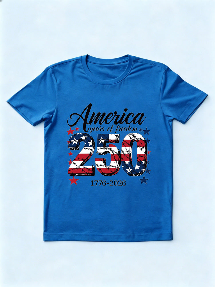1776~2026 Patriotic America 250 Years 4th of July Gift T-Shirt