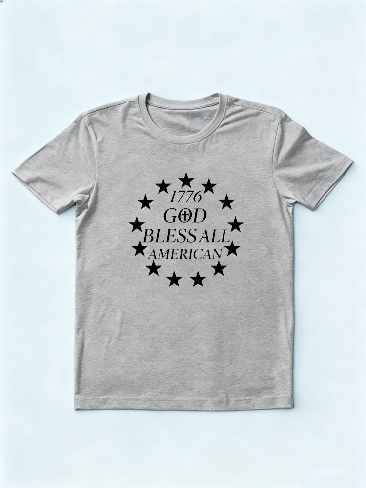 1776 God Bless All American 4th of July Gift T-shirt
