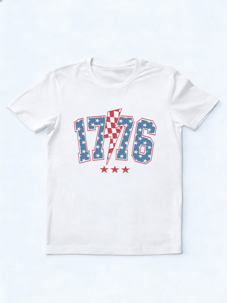 1776 Patriotic USA Red White Blue 4th of July Gift T-shirt