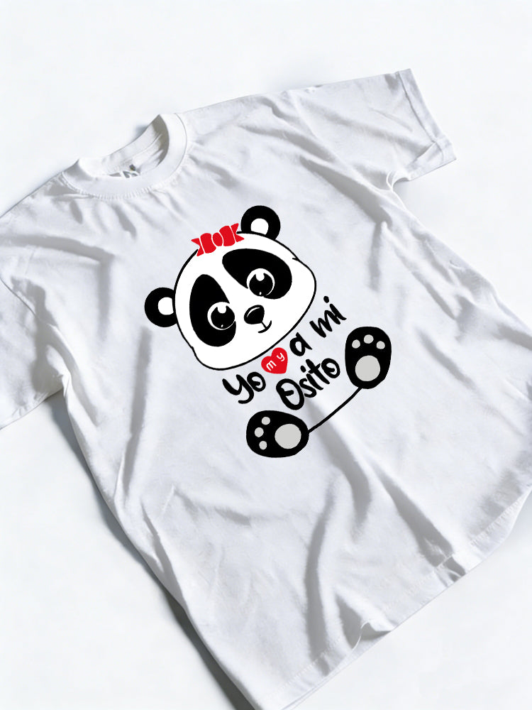 1PC Cute Panda Heart Couple Match Valentine's Day Gift T-shirt