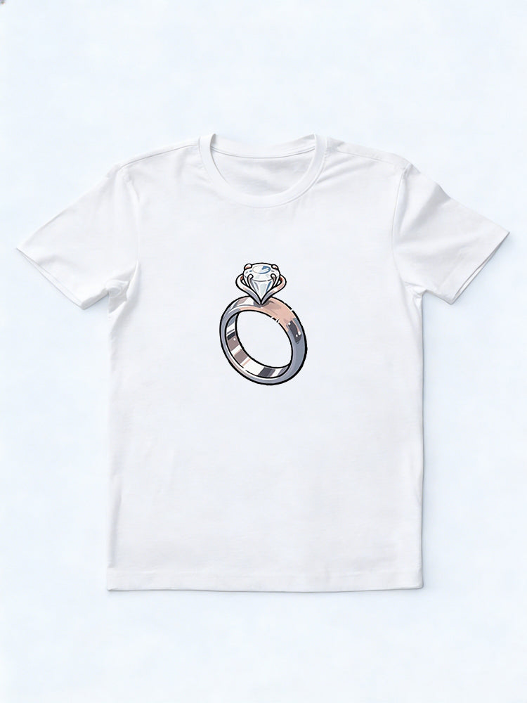 1PC Diamond Ring Couple Match Valentine Day Gift T-shirt