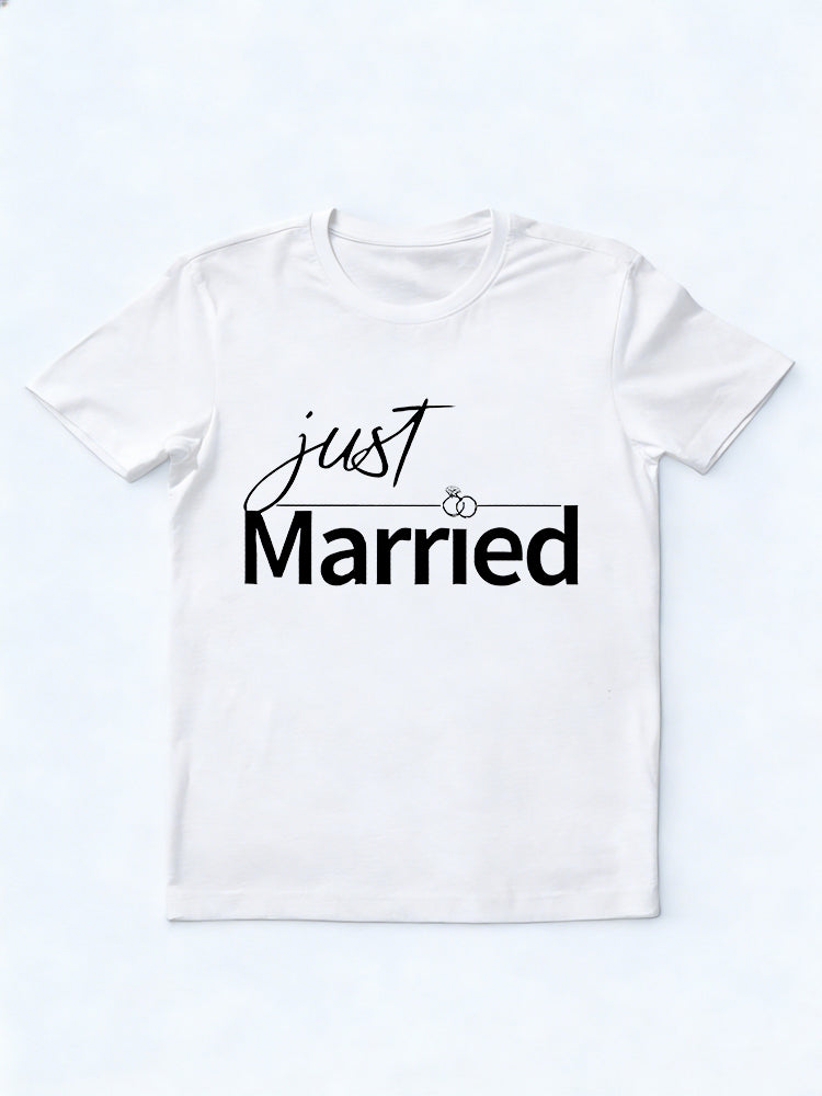 1PC JUST MARRIED Valentine Day Gift T-shirt