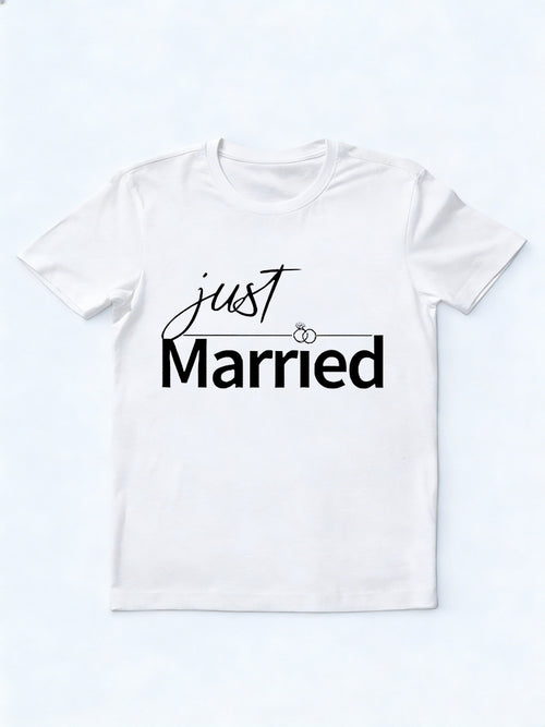 1PC JUST MARRIED Valentine Day Gift T-shirt