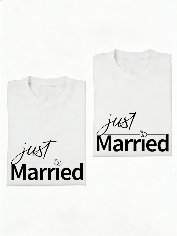1PC JUST MARRIED Valentine Day Gift T-shirt