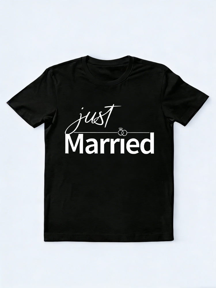 1PC JUST MARRIED Valentine Day Gift T-shirt