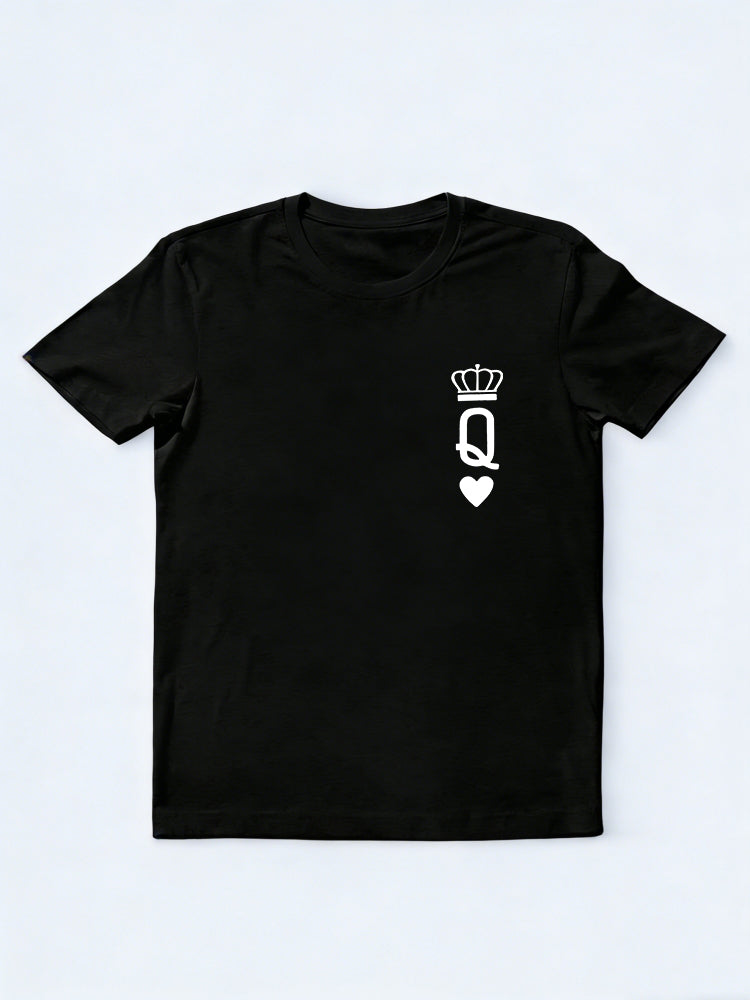 1PC King And Queen Couple Match Valentine Day Gift T-shirt
