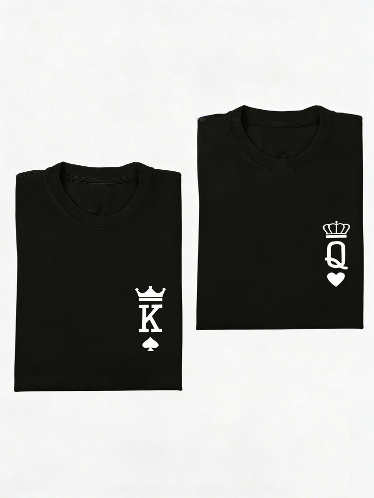 1PC King And Queen Couple Match Valentine Day Gift T-shirt