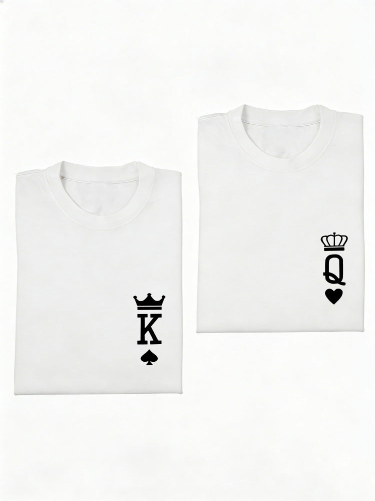 1PC King And Queen Couple Match Valentine Day Gift T-shirt
