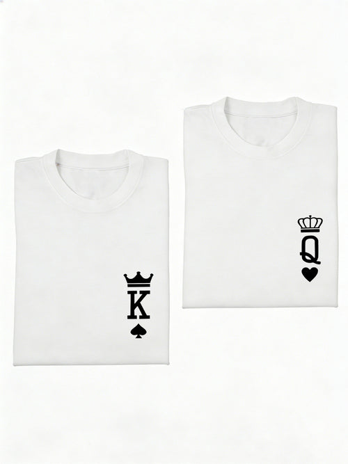 1PC King And Queen Couple Match Valentine Day Gift T-shirt