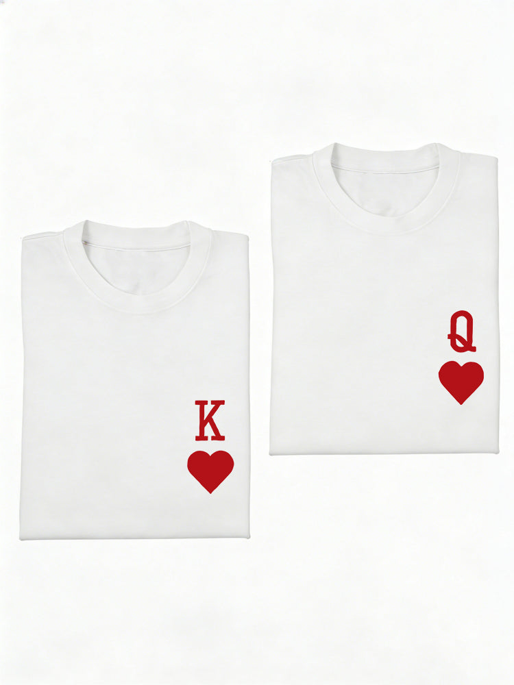 1PC King And Queen Couple Match Valentine Gift T-shirt