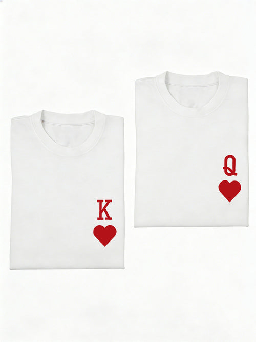 1PC King And Queen Couple Match Valentine Gift T-shirt