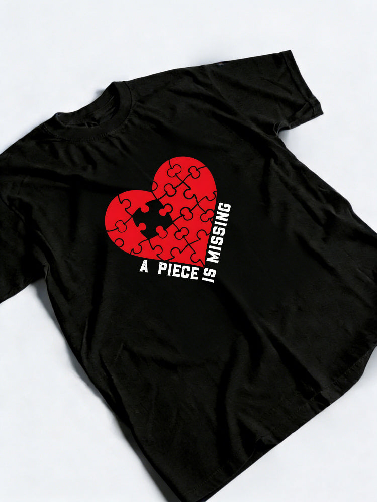 1PC Puzzle Couples Match Valentine's Day T-Shirt