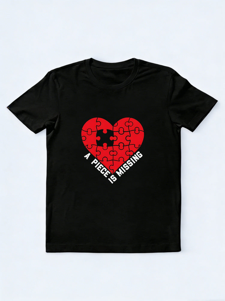 1PC Puzzle Couples Match Valentine's Day T-Shirt