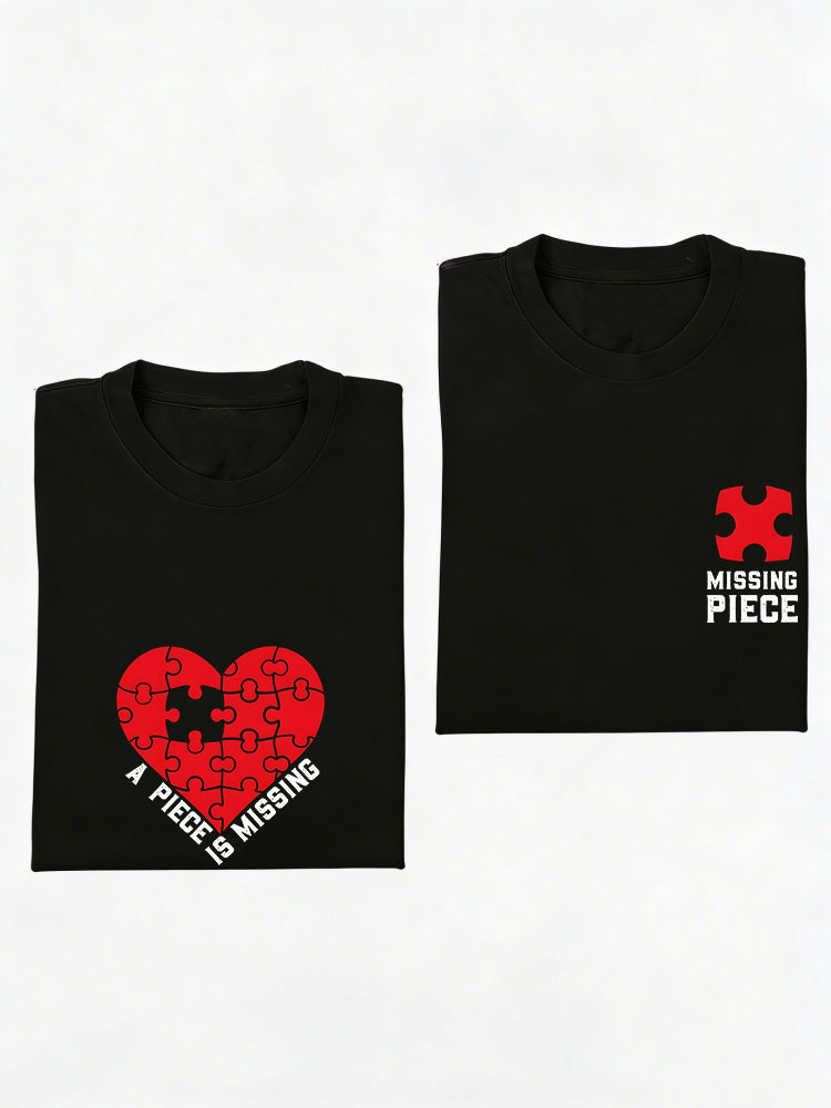 1PC Puzzle Couples Match Valentine's Day T-Shirt