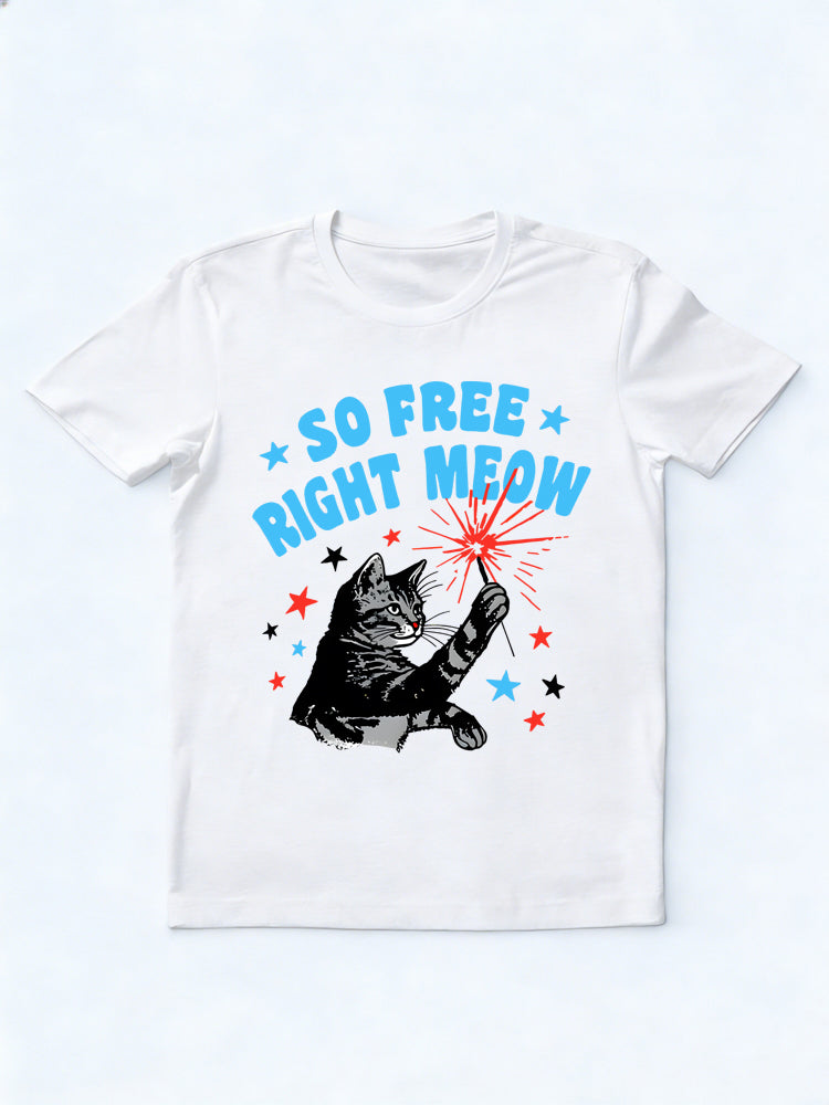 So Free Right Meow 4th of July Gift Shirt