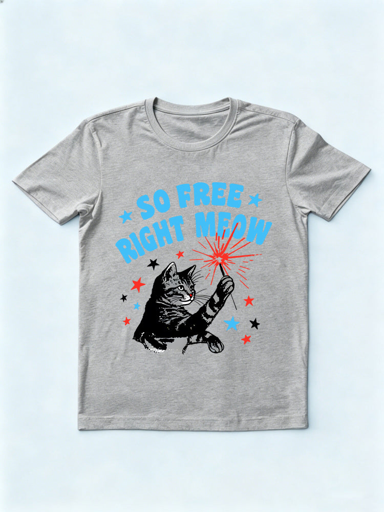So Free Right Meow 4th of July Gift Shirt