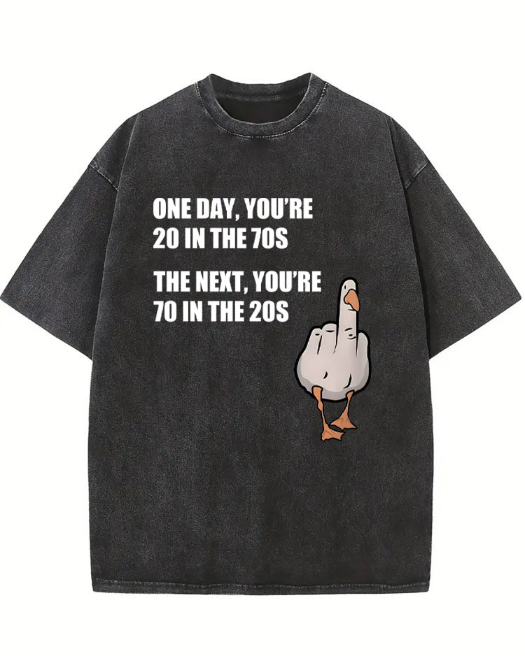 20 In The 70s And Then 70 In The 20s Birthday Washed T-shirt