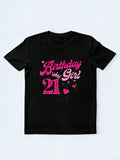 21st Birthday Girl Crown 21 Years Old Bday Birthday Gift T-shirt