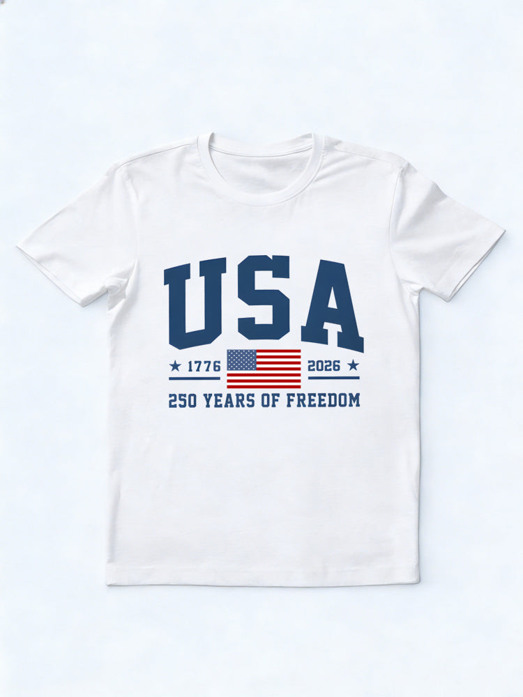 250 Years of Freedom 1776 -2026 American Flag Gift T-shirt
