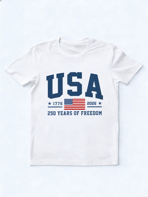 250 Years of Freedom 1776 -2026 American Flag Gift T-shirt