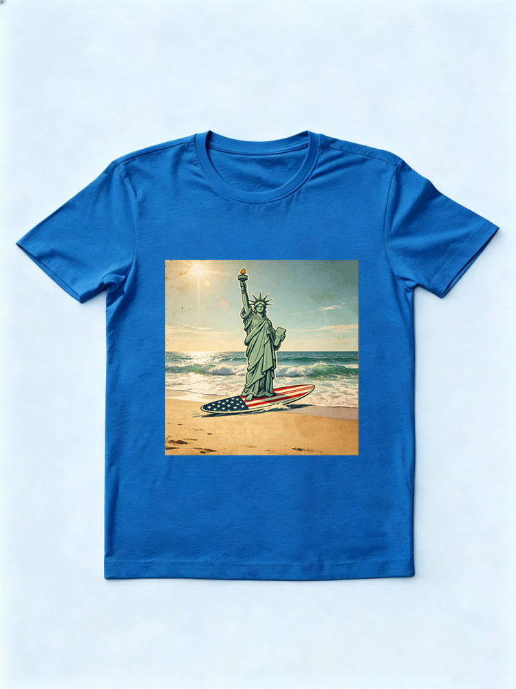 4th of July Surferring Liberty Gift T-shirt