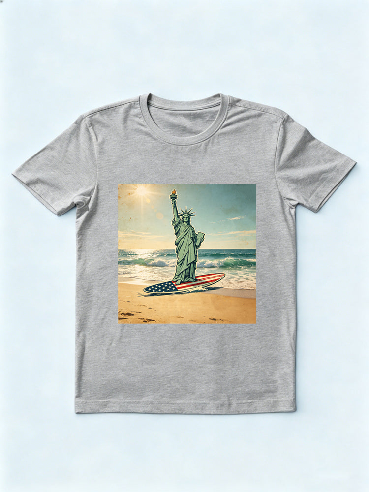 4th of July Surferring Liberty Gift T-shirt