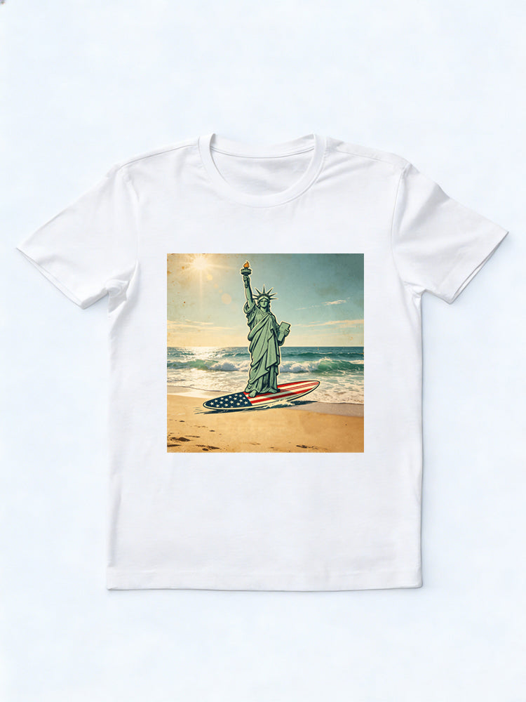 4th of July Surferring Liberty Gift T-shirt