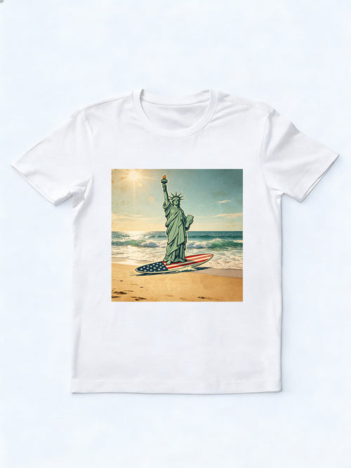 4th of July Surferring Liberty Gift T-shirt
