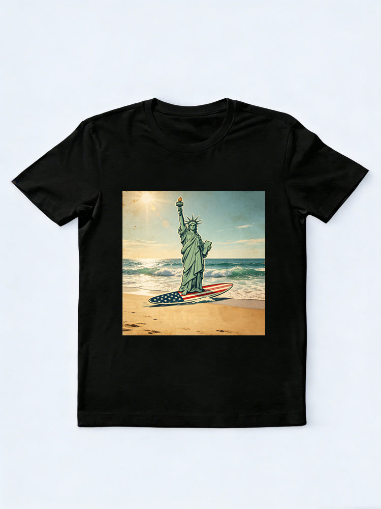 4th of July Surferring Liberty Gift T-shirt
