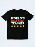 5 Star Review World's Okayest Teacher Back To School Gift T-shirt