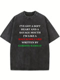 A Soft Heart And A Savage Mouth Christmas Season Vibe Washed T-shirt
