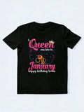 A Was Born In January Afro Girl Birthday Gift T-shirt