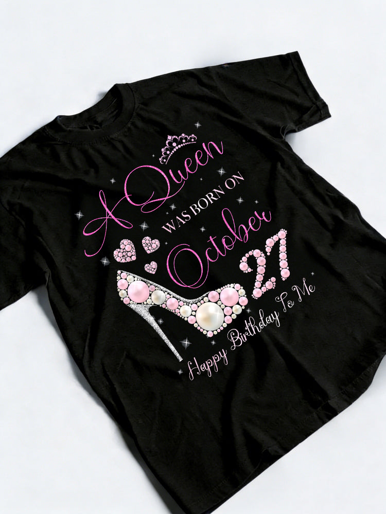 A Was Born On October 27 Happy Birthday To Me Birthday Gift T-shirt