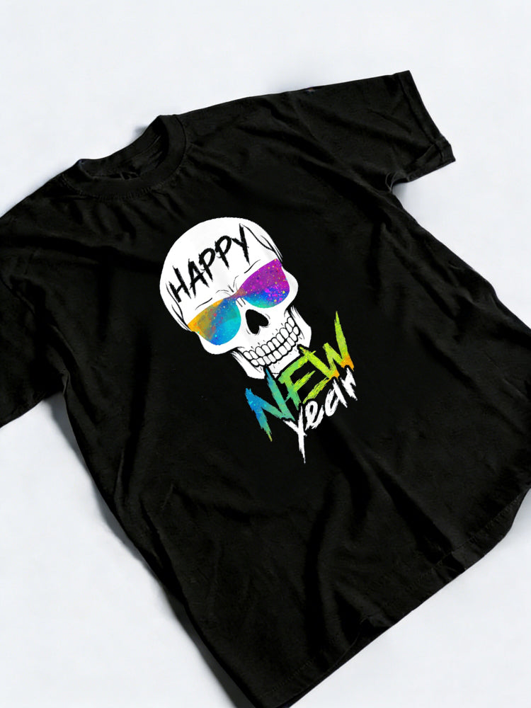 Abstract Happy New Skull Year New Year Gift T-Shirt